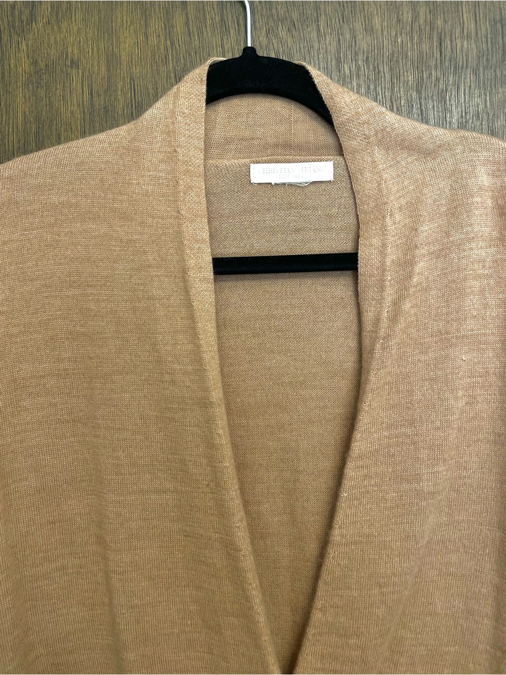 Christian Siriano Tan Open-Front Women's Cardigan